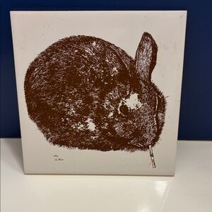 EUC Brown Rabbit Tile Art Print